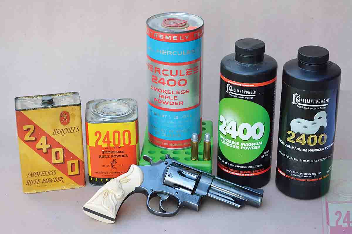 Hercules, and now Alliant 2400 powder, has changed slightly over its 90-year history. Powder produced during the past 30 to 35 years will require a slight charge reduction to duplicate previous pressures and performance in magnum revolver cartridges.